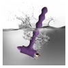 Vízhatlan anyagból készül, hosszú, golyós kialakítással rendelkező vibráló anál plug lila színben.
