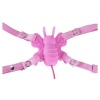 Rózsaszínű vibrációs strap-on pillangó a csikló izgatására.