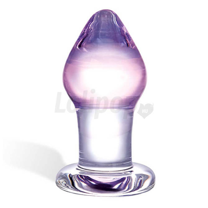 GLAS Amethyst Rain - üveg anál dildó (áttetsző lila)
