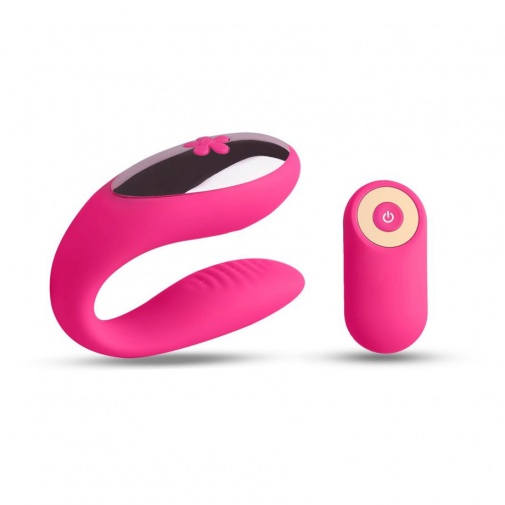 U alakú rózsaszín szilikon vibrátor pár számára egy vezeték nélküli távirányítóval - Love Nest.