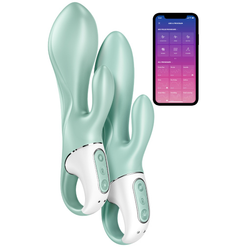 Satisfyer Air Pump Bunny 5+ okos pumpálható vibrátor menta színű