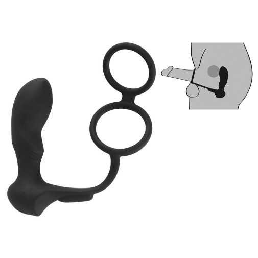 Black Velvets vibráló prosztata dugó erekciós gyűrűvel a péniszre és a herékre