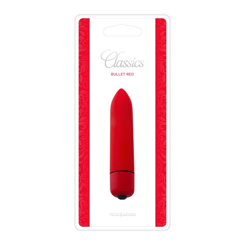 Piros színű, sima felületű, erős vibrációkkal rendelkező, csikló és más erogén zónák stimulálására szolgáló vibrotojás csomagolása.