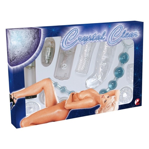Crystal Clear nagy, szexuális segédeszközökből álló készlet.
