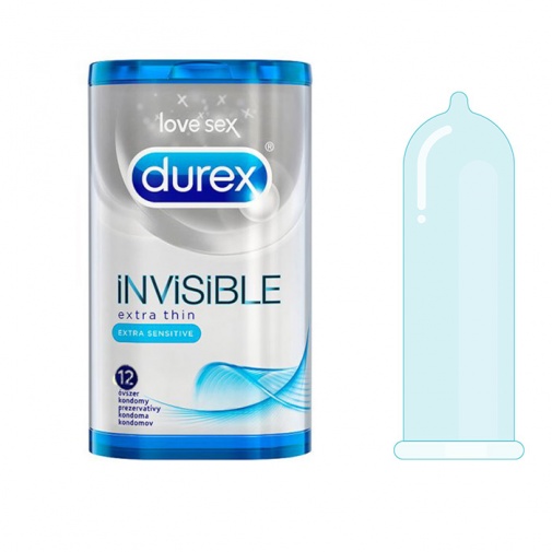 Durex Invisible - Extra vékony, extra érzékeny óvszer 12 darabos csomagolásban