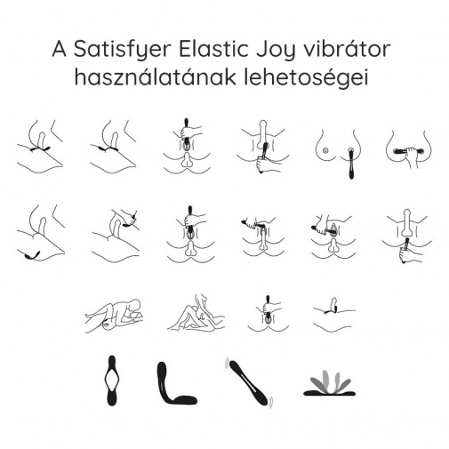 Az Elastic Joy vibrátor rendkívül rugalmas és több mint 14 pozícióban használható. 