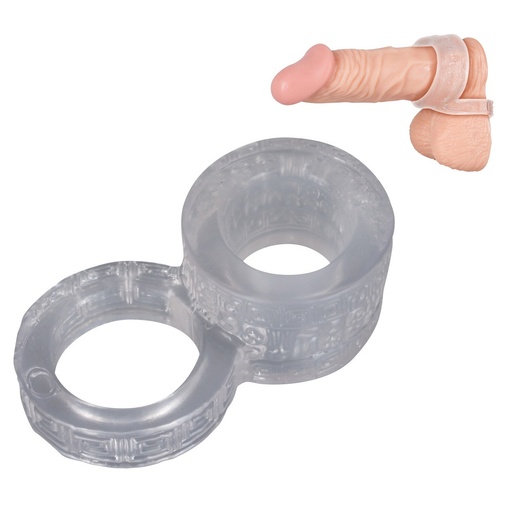 Penisring Double Clear - dupla péniszgyűrű