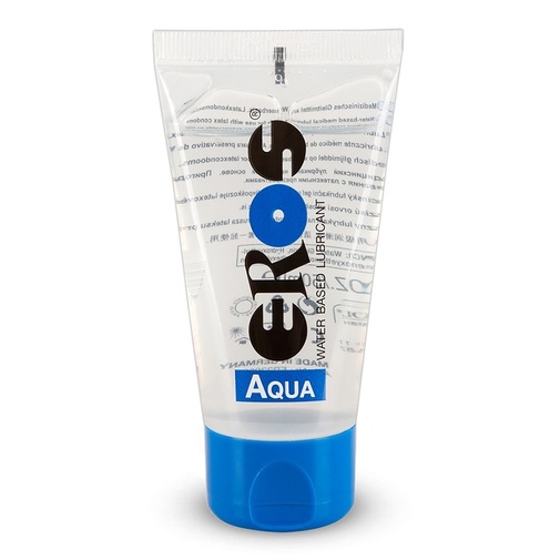 50 ml-es kiszerelésű Eros Aqua síkosító gél. Maximálisan bőrbarát, teljes mértékben illatanyag- és olajmentes. Latex óvszerekkel is biztonsággal használható mivel nem károsítja az anyagot. Könnyen lemosható, nem hagy foltot.