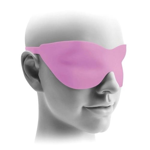Rózsaszín, szilikonból készült szemmaszk, melyet a tarkón kell bekapcsolni