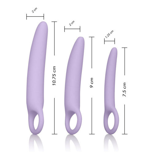3 db különböző méretű Alena szilikon tágító készlet vaginizmusban szenvedő nők számára. 