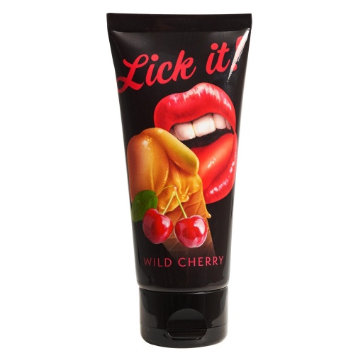 Cseresznye ízesítésű Lick-it síkosító, amely alkalmas orális szexre is, 100 ml-es kiszerelésben