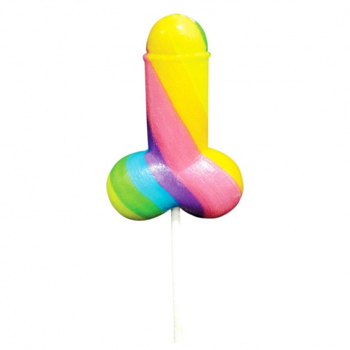Színes pénisz alakú nyalóka