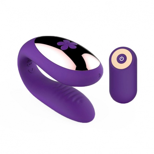 U betű alakú, lila színű szilikonos vibrátor pároknak, vezeték nélküli távvezérlővel - Love Nest.
