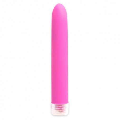 Rózsaszín, csúszós felületű vékonyabb szilárd rúdvibrátor - Neon Luv Touch Slims.