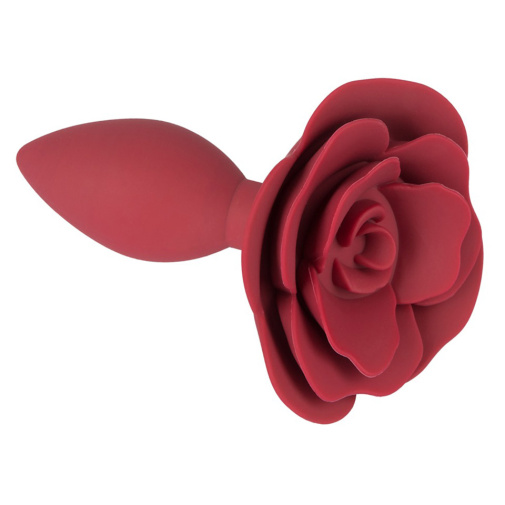 Szilikon anális dugó rózsa alakban piros