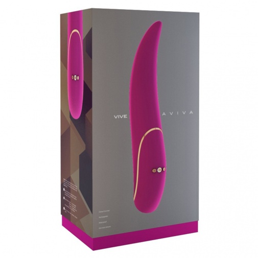A rózsaszínű Vive Aviva minőségi szilikon vibrátor elegáns ajándékcsomagolása.