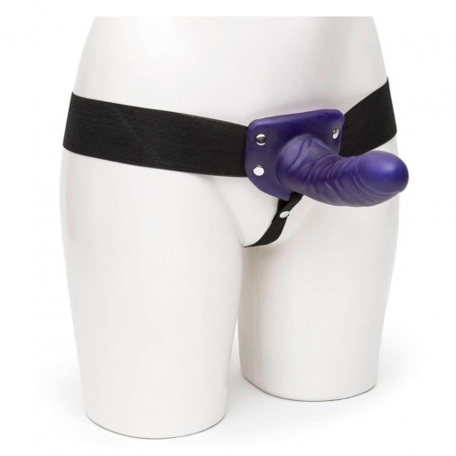 Lila színű, valósághű kialakítású, felfelé ívelő felcsatolható pénisz pánttal párok számára - Purple Passion Strap-on.