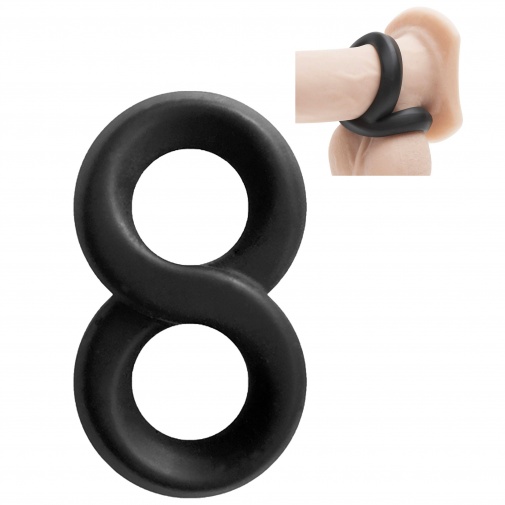 8-as alakú vastag szilikon péniszgyűrű a péniszre és herékre - Renegade Infinity Ring.