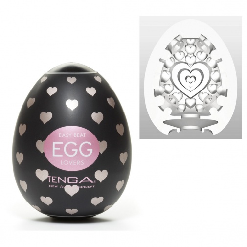Tenga Egg Lovers kicsi tojás alakú mini maszturbáló szívecskés csomagolásban.