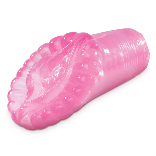 Rózsaszín vagina alakú maszturbáló, tagolt belső felülettel a pénisz izgatására - Pipedream Extreme Cyber Snatch.