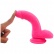 A rózsaszín Happy Dicks dildó rugalmasságának ábrázolása.
