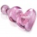 Szívecskével végződő rózsaszín üveges anál plug az Icicles márkától.